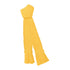 Bright yellow knitted scarf with fringed ends, perfect for country clothing and hunting vibes