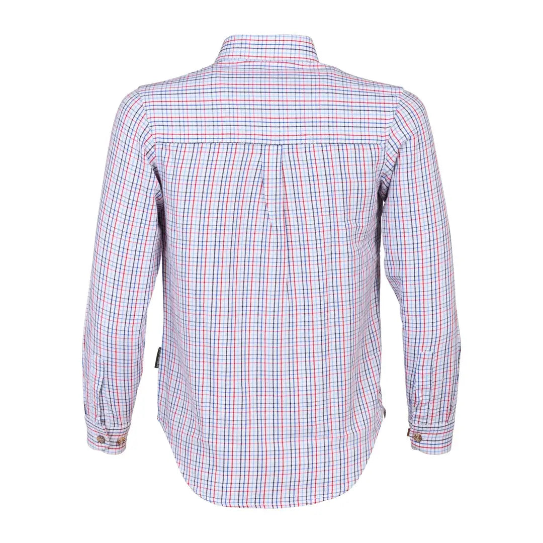 Plaid long sleeved check shirt for kids in pink, blue, and white by Percussion Childs Long