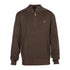 Brown quarter-zip high neck hunting sweater with Percussion embroidered logo