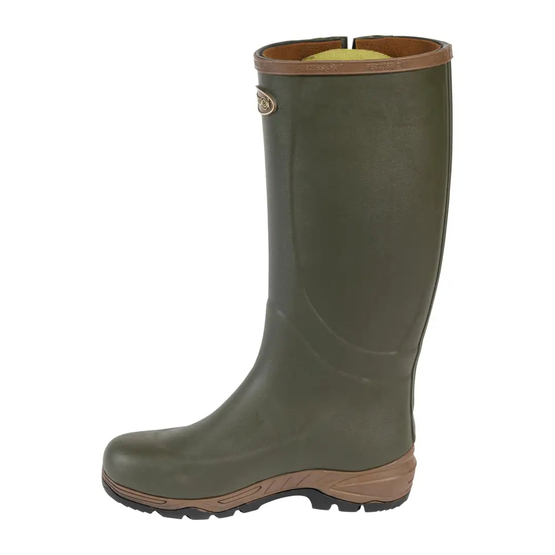 Tall green Percussion Wellington Boots for country clothing, hunting, and outdoor adventures