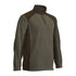 Olive green and brown Percussion Half Zip Fleece pullover with quarter-zip collar