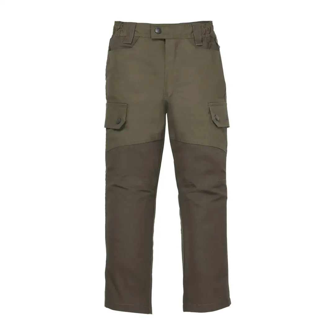 Olive green Percussion Imperlight Children’s Trousers with reinforced knees and pockets