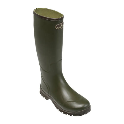 Green Percussion Marly Jersey Hunting Wellington Boots with slip rubber sole and textured grip