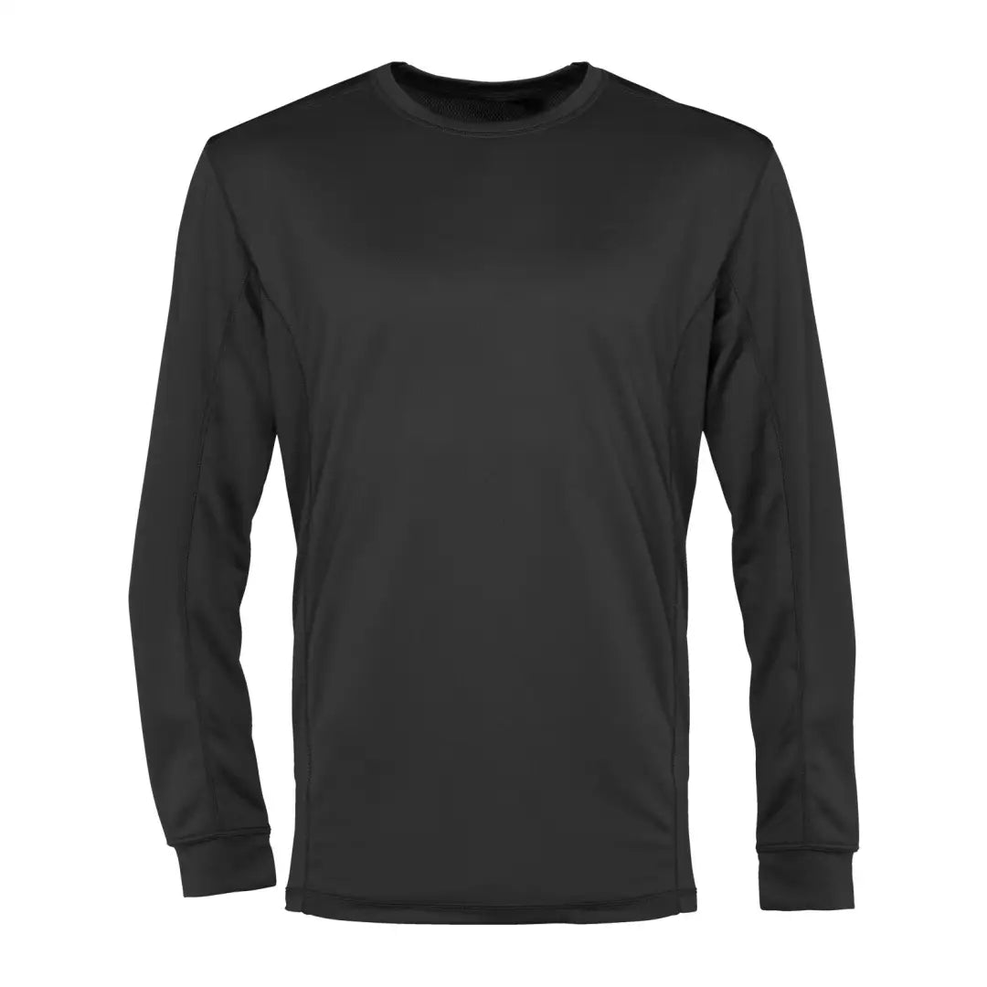 Black long-sleeved crew neck t-shirt from Percussion Megadry Base Layer collection