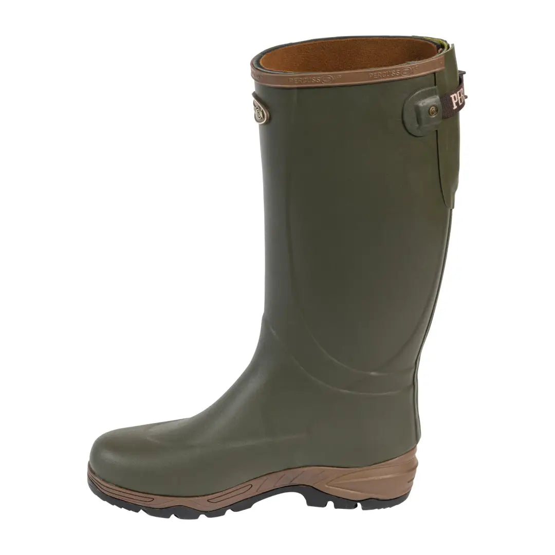 Green Percussion Neoprene SPS Oxford Wellington Boots for country clothing and outdoor fun