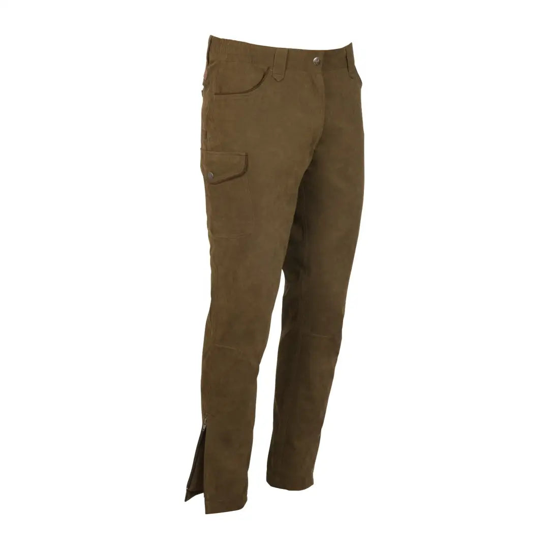 Olive green cargo-style Percussion Rambouillet Original Ladies Tapered Trousers