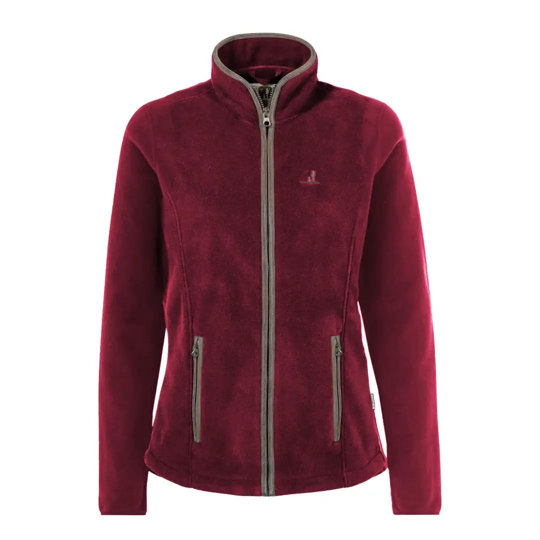 Burgundy Percussion Scotland Ladies Fleece Jacket with zip and side pockets