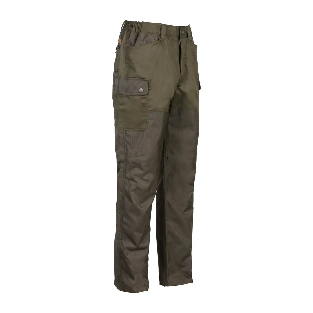 Olive green Percussion Traditional Bush Trousers with rugged pockets and sturdy style