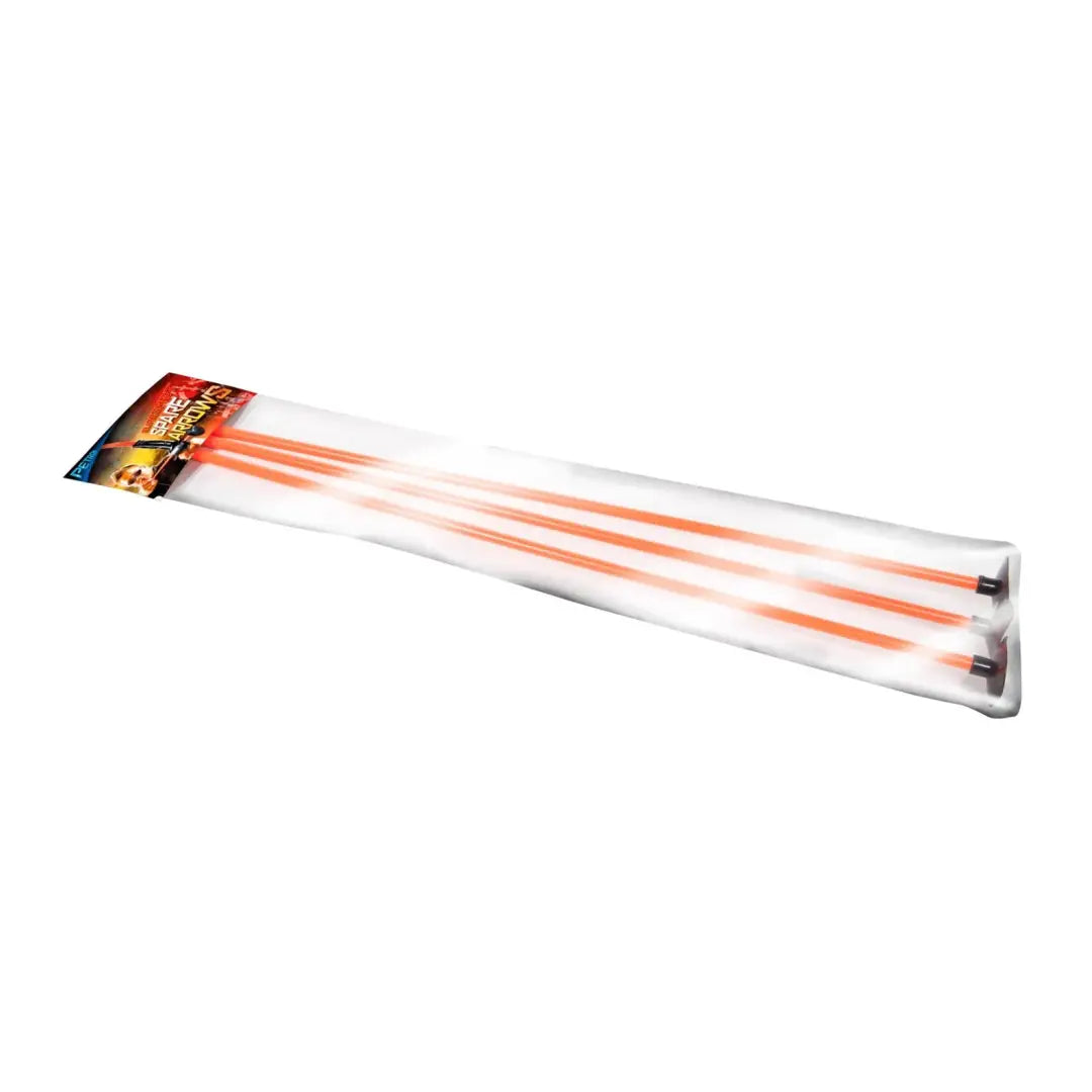 Pair of white and orange spare sucker tipped arrows in Petron Sureshot pack