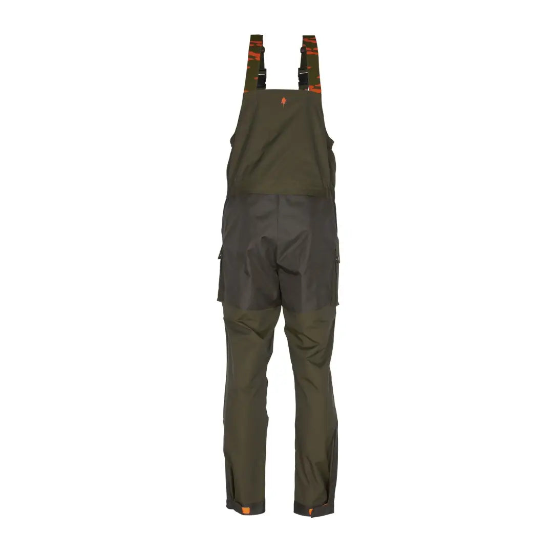 Dark green Pinewood Bolmen Fishing Trousers with cool orange accents on overalls