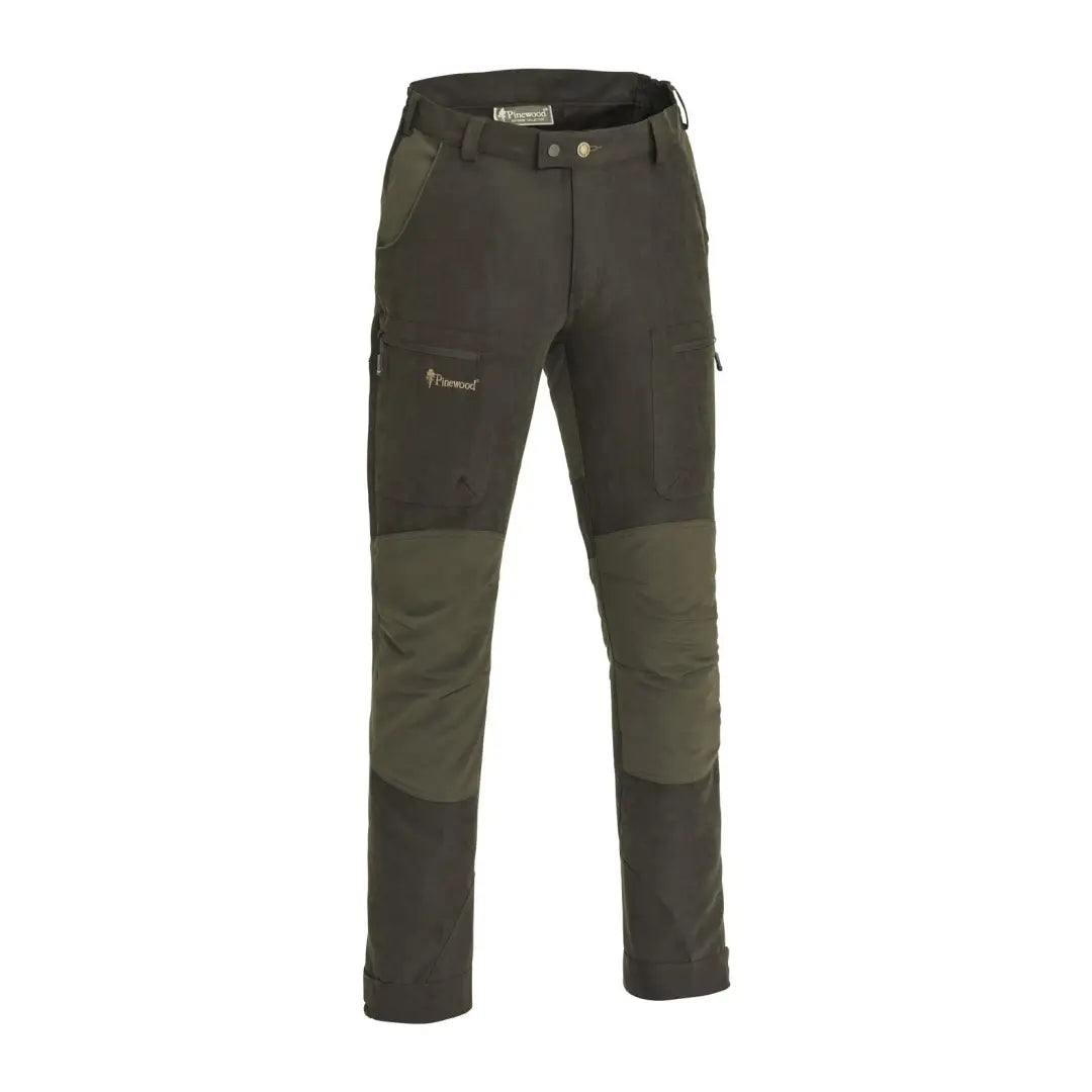 Dark green Pinewood Caribou Hunt Extreme trousers with reinforced knees for waterproof hunting