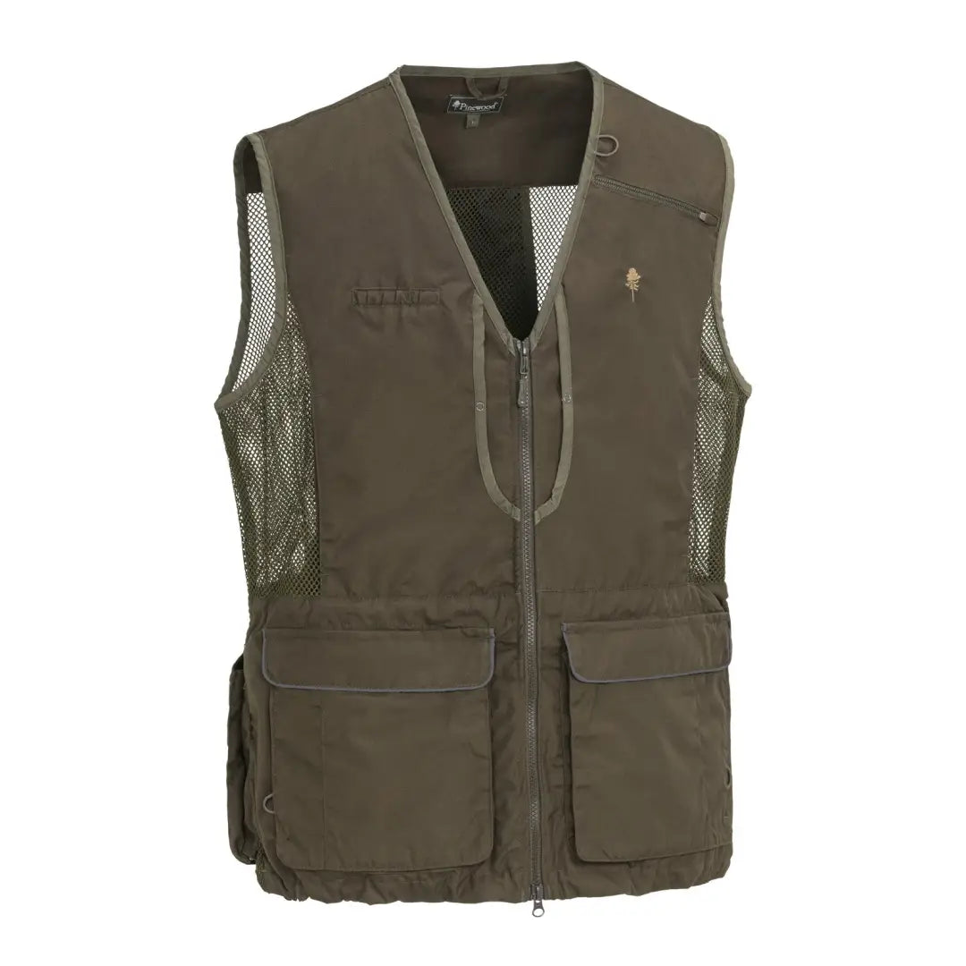 Olive green Pinewood Dog Sports Vest 2.0 with pockets and mesh for dog sports adventures