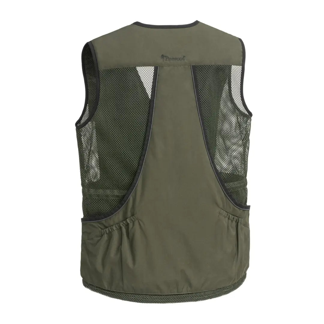 Olive green Pinewood Dog Sports Vest 2.0 with mesh panels for active dog sports lovers