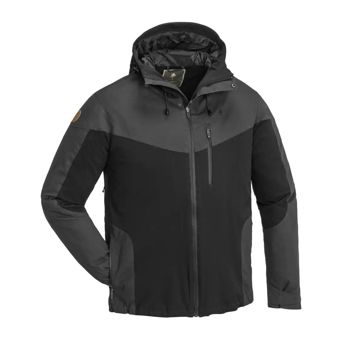 Black and dark gray Pinewood Finnveden Hybrid Extreme Jacket with zipper front