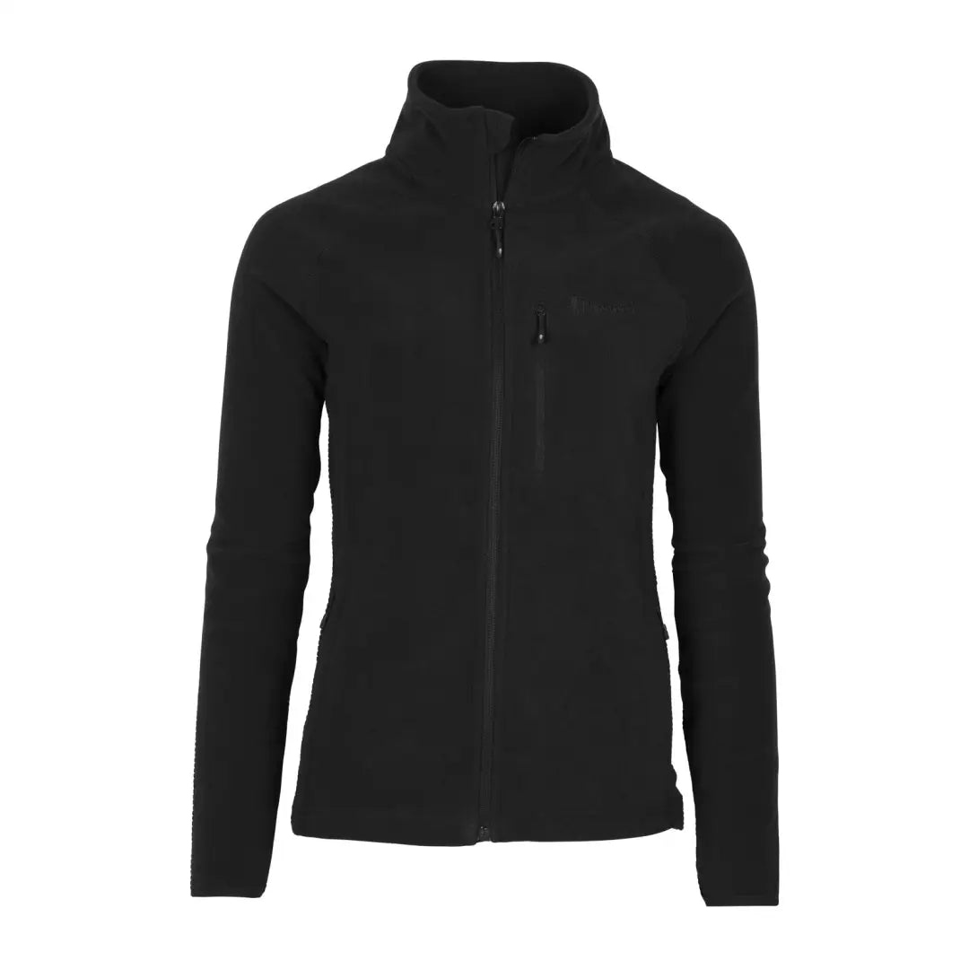 Black zip-up Pinewood Ladies Air Vent Fleece Jacket with high collar for cozy style