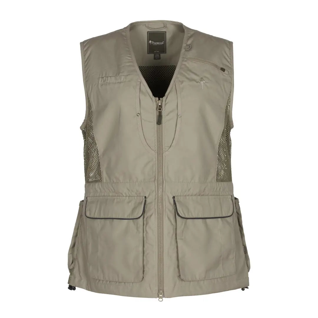 Khaki Pinewood Ladies Dog Sport Vest 2.0 with pockets and mesh for active dog sports