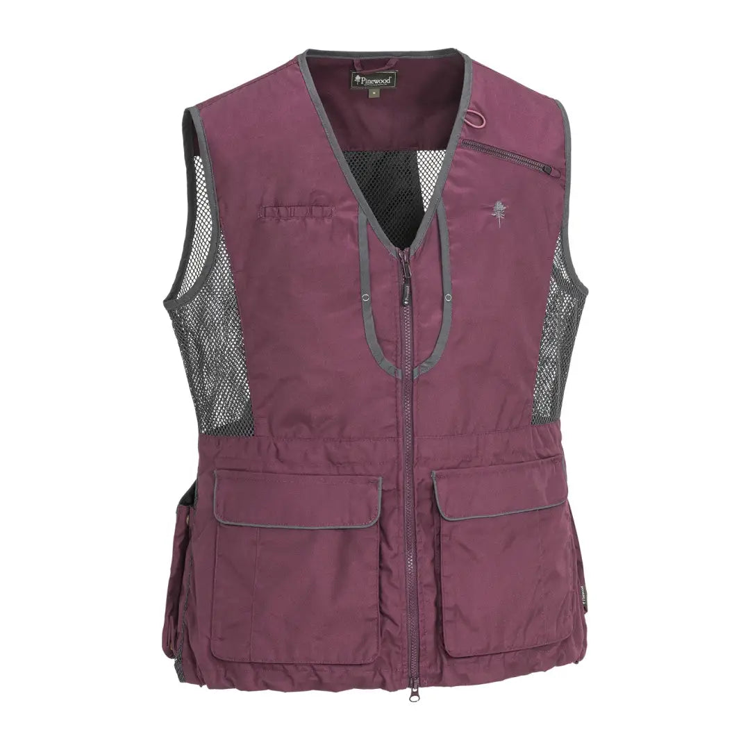 Burgundy Pinewood Ladies Dog Sport Vest 2.0 with pockets and mesh for dog sports