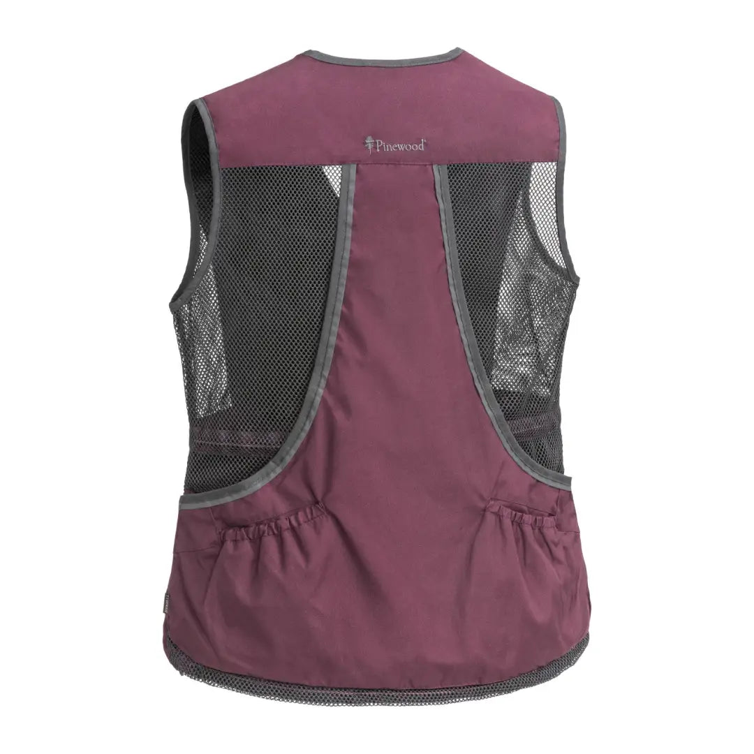 Burgundy Pinewood Ladies Dog Sport Vest 2.0 with mesh panels and pockets for dog sport