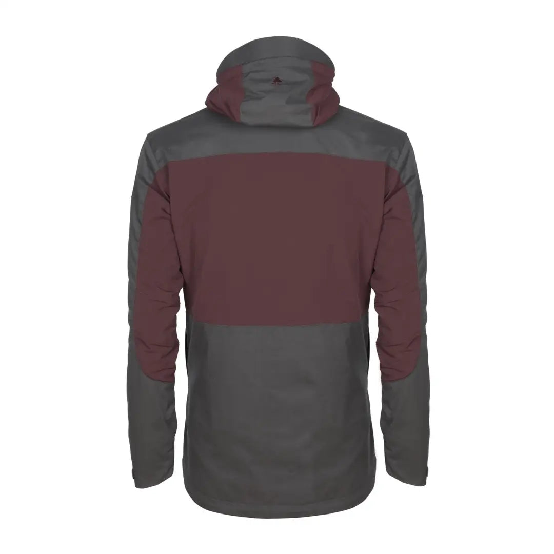 Two-tone Pinewood Ladies Finnveden Hybrid Extreme Jacket in gray and burgundy for outdoors