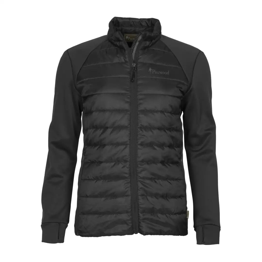 Black quilted Finnveden Hybrid Power Fleece Jacket with full-length zipper and collar