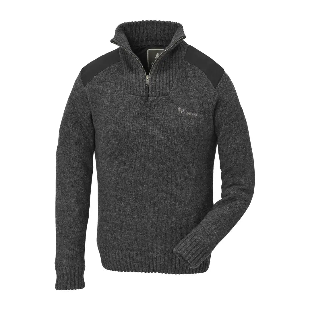 Dark gray knit Pinewood Ladies Hurricane Sweater with quarter-zip collar