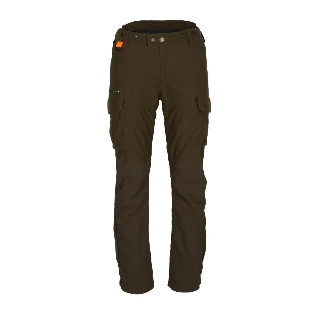 Dark brown Pinewood Smaland Forest Trousers with pockets and a visible waistband