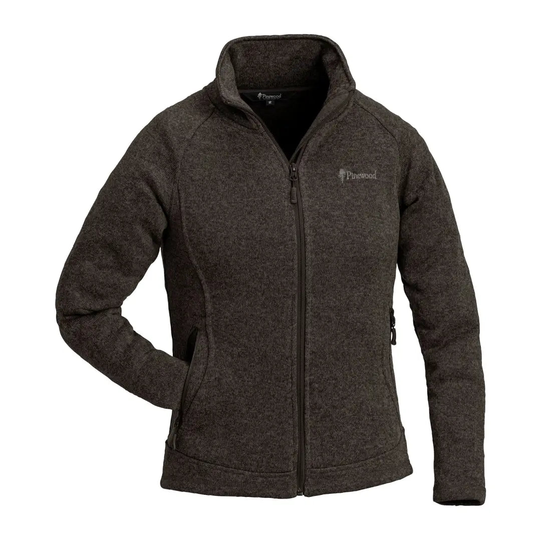 Dark gray Pinewood Womens Gabriella Fleece Jacket with brushed inside and two discrete hand pockets