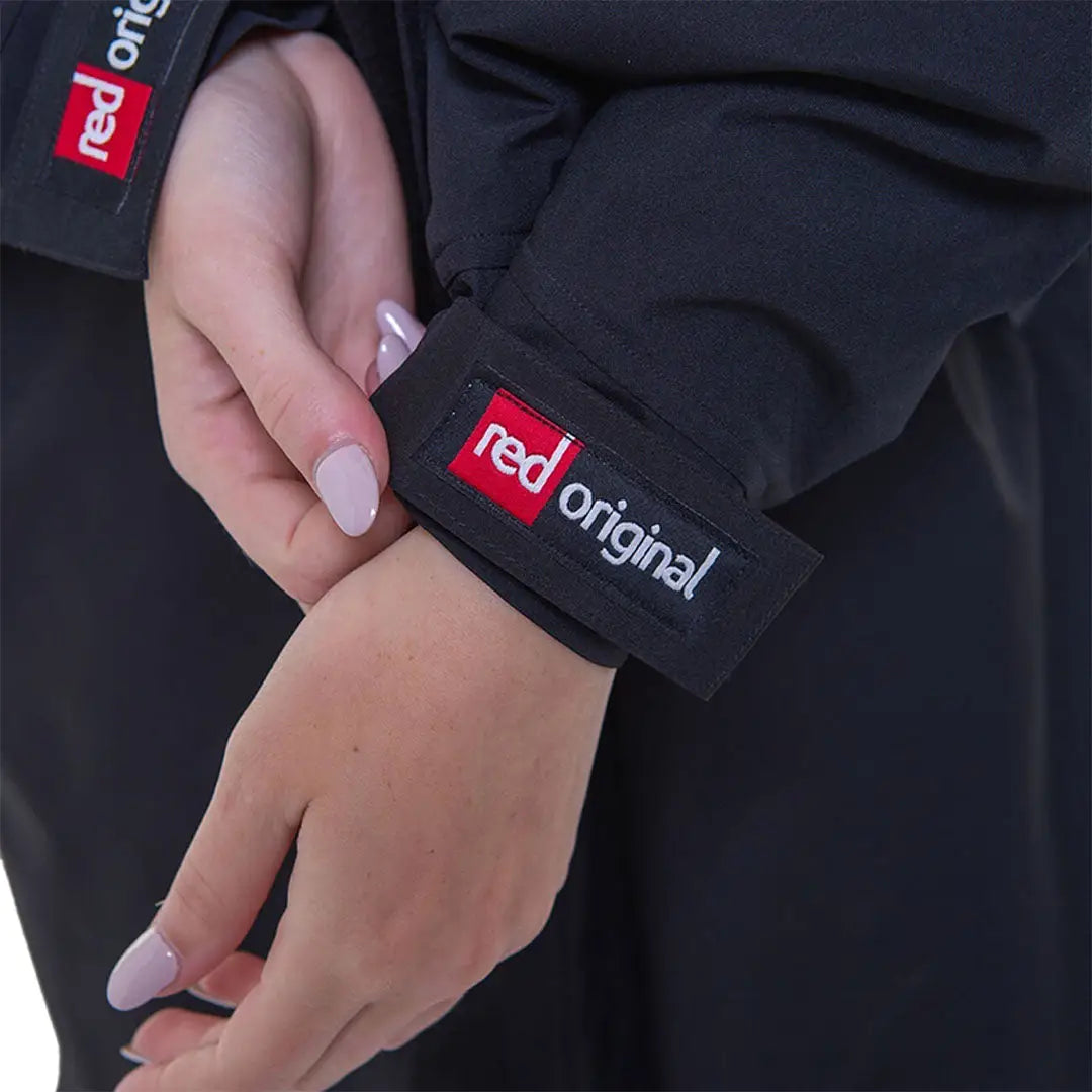 Black jacket sleeve with red original logo patch for the Red Pro Change Long Sleeve Evo Jacket