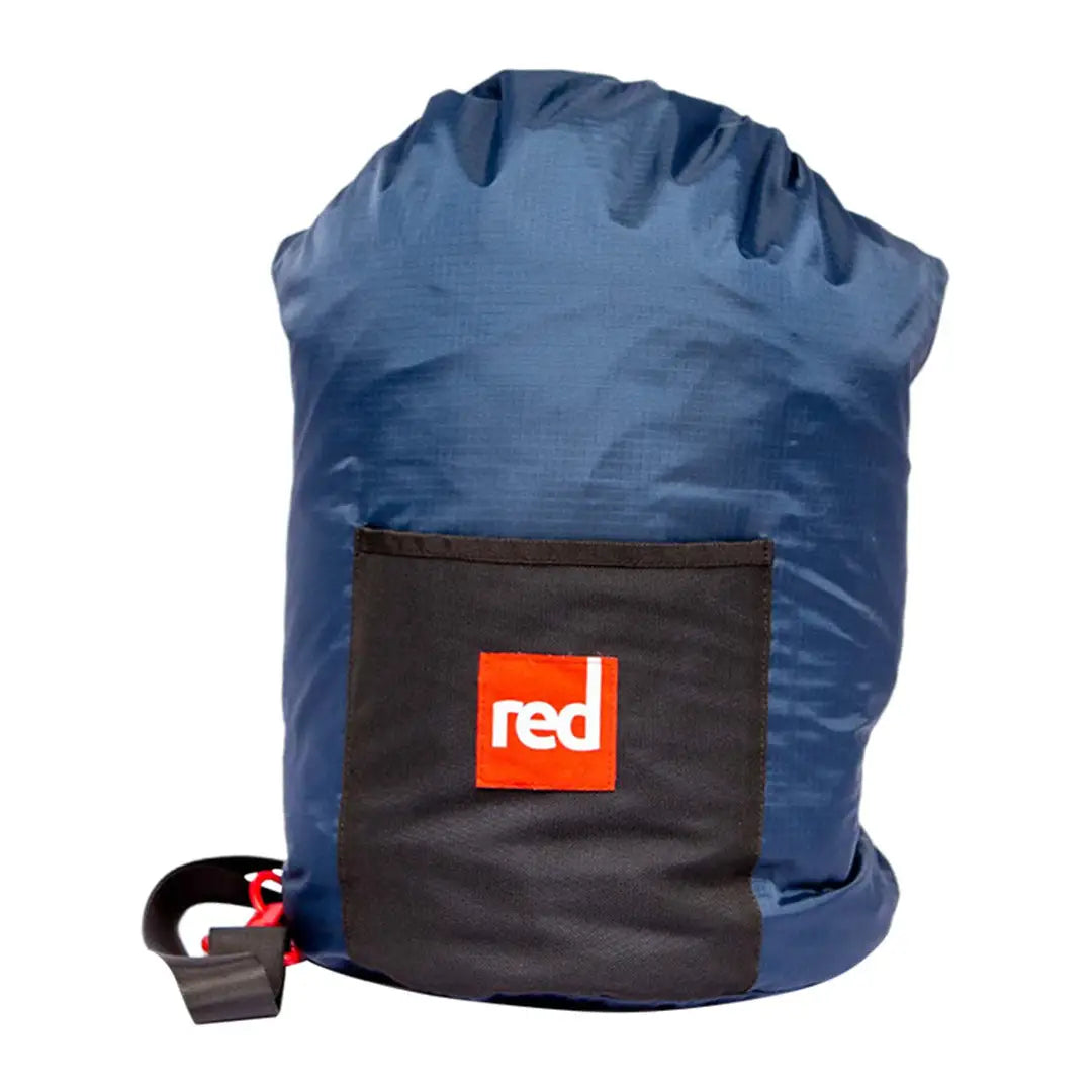 Blue waterproof dry bag with red logo, perfect for Pro Change and Change Robe stash