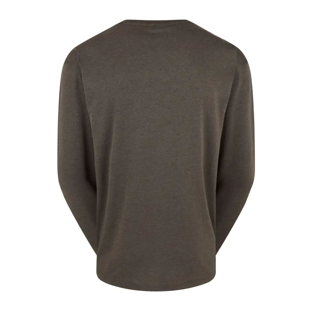 Dark gray long-sleeved crewneck sweater for hunting and outdoor country clothing