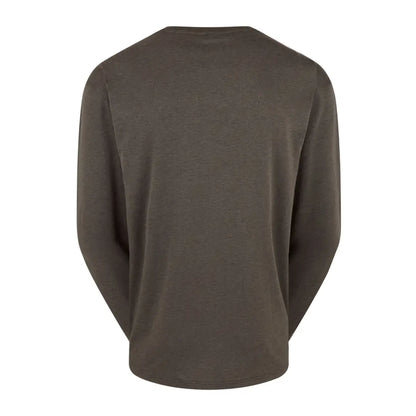 Dark gray long-sleeved crewneck sweater for hunting and outdoor country clothing