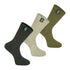 Three pairs of Ridgeline Cotton Work Socks in stylish earth tones