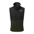 Sleeveless Ridgeline Hybrid Fleece Gilet with black upper and dark green lower, full zipper