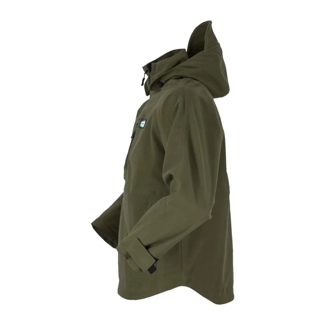 Olive green hooded jacket with zipper in Ridgeline Kids Monsoon Classic Smock