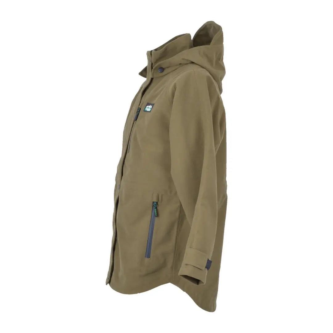 Olive green Ridgeline Kids Monsoon Jacket with zipper pocket on the side