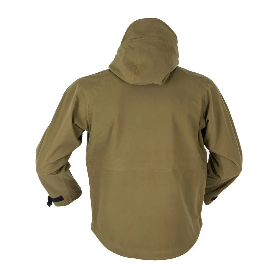 Olive green Ridgeline Kids Monsoon Jacket with long sleeves and a cozy hood