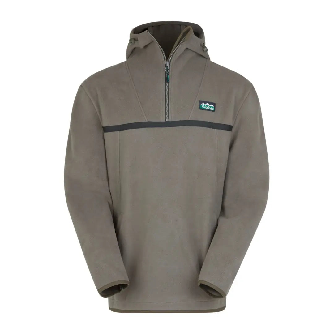 Gray hooded pullover Ridgeline Kodiak Fleece Smock with half-zip and southern star stripes