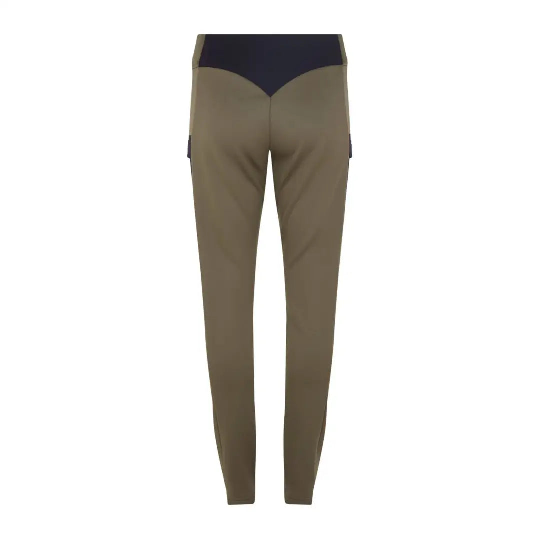 Olive green Ridgeline Ladies Brumby Jeggings with navy waistband and rear yoke