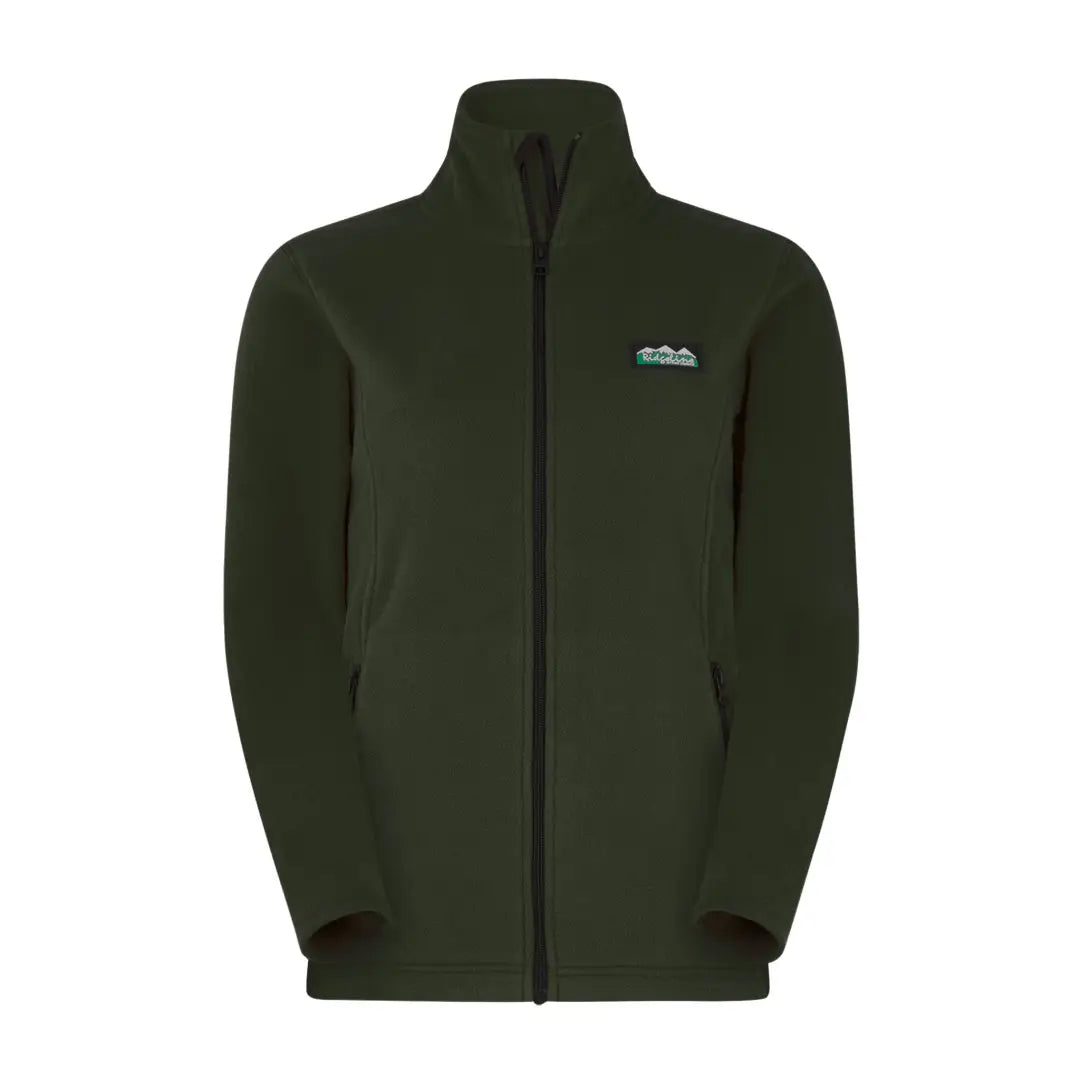 Dark green Ridgeline Ladies Faroe Fleece Jacket with full-length zipper and collar