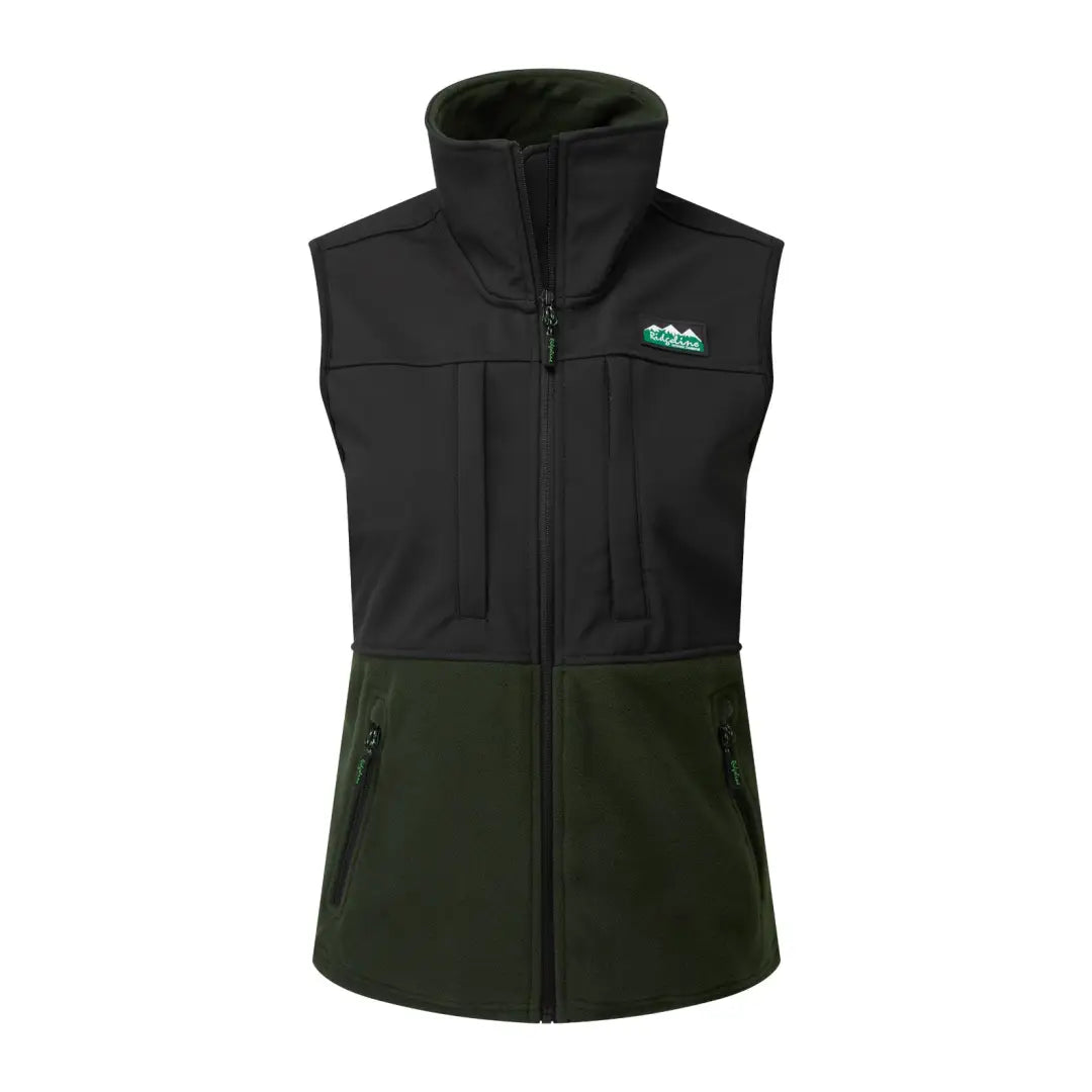 Two-tone sleeveless vest with zipper, perfect ladies hybrid fleece for outdoor fun