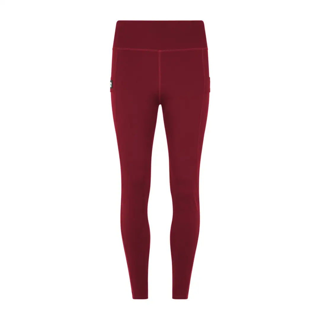 Burgundy Ridgeline Ladies Infinity Leggings with a convenient high waistband for athletic wear