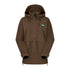 Brown hooded jacket with pocket, perfect for country clothing and hunting adventures