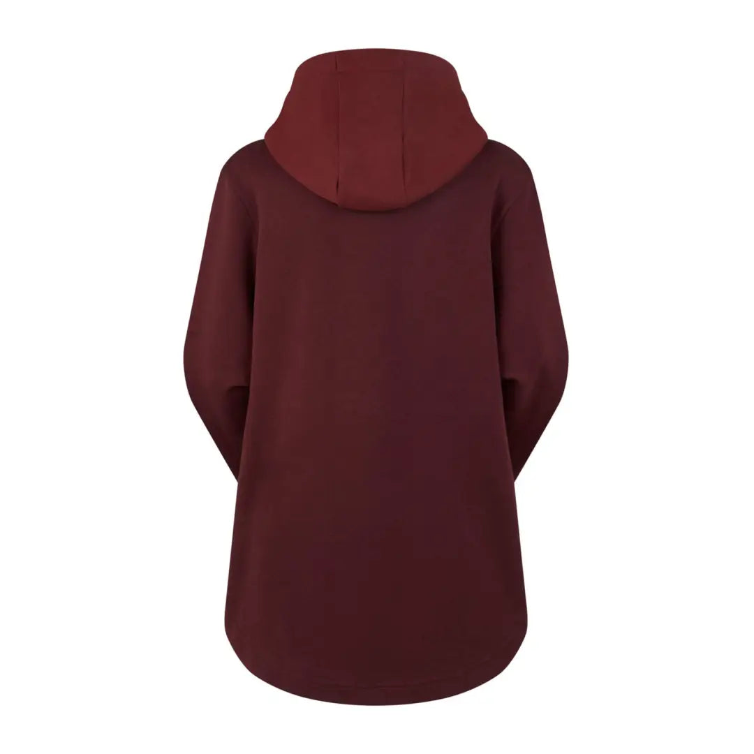 Burgundy hooded coat with curved hemline from the Ridgeline Ladies South Island Hoodie