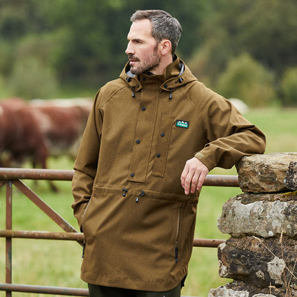 Brown hooded anorak in Ridgeline Monsoon Light Smock perfect for rainy adventures