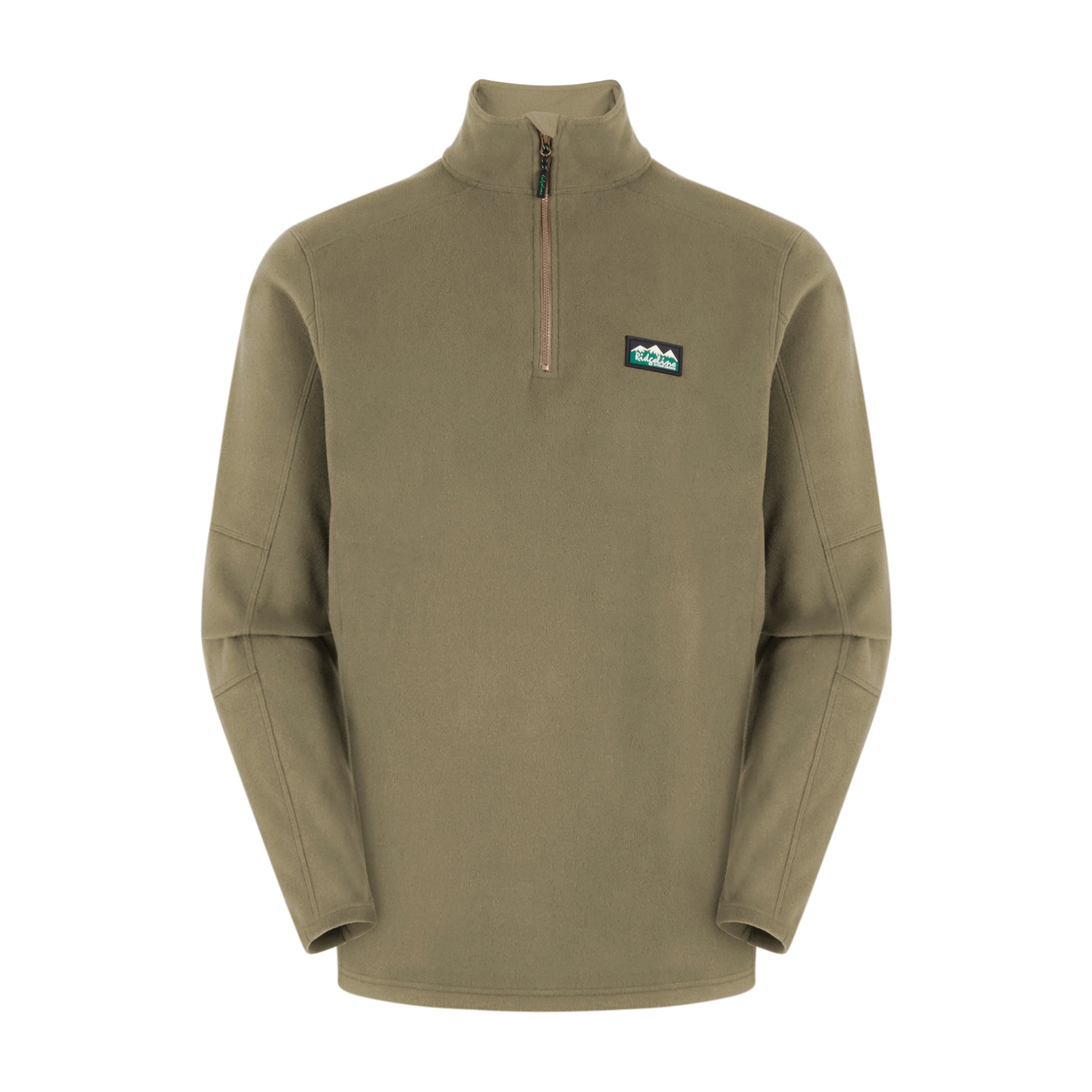 Khaki quarter-zip fleece pullover made of highly functional polyester from Ridgeline Narvik