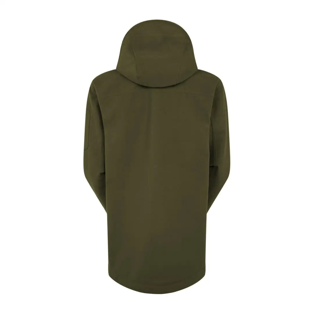 Olive green hooded winter coat back view of Ridgeline Tempest Smock for cozy warmth