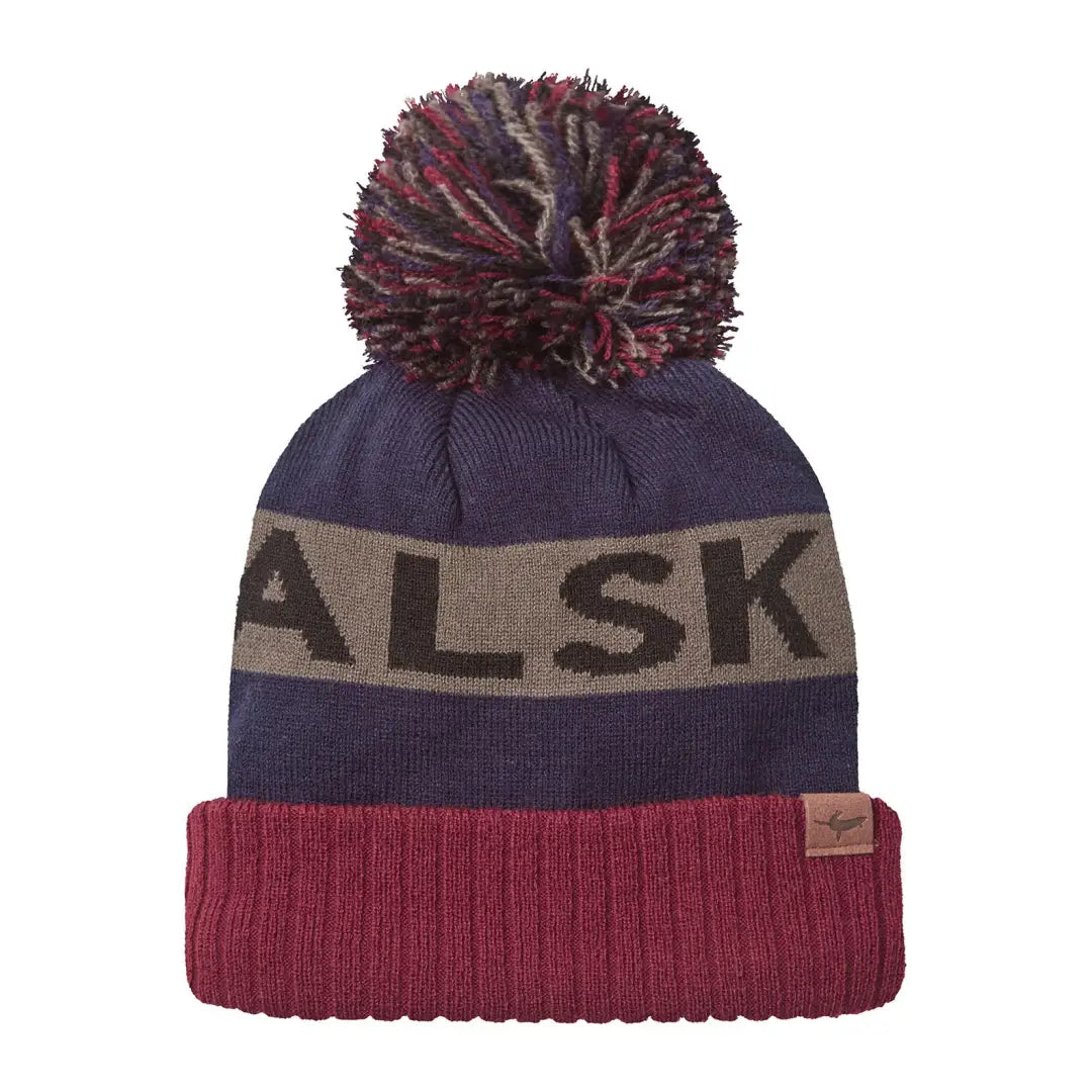 Winter bobble hat with ALSK text and colorful pom-pom from Sealskinz Foulden Bobble