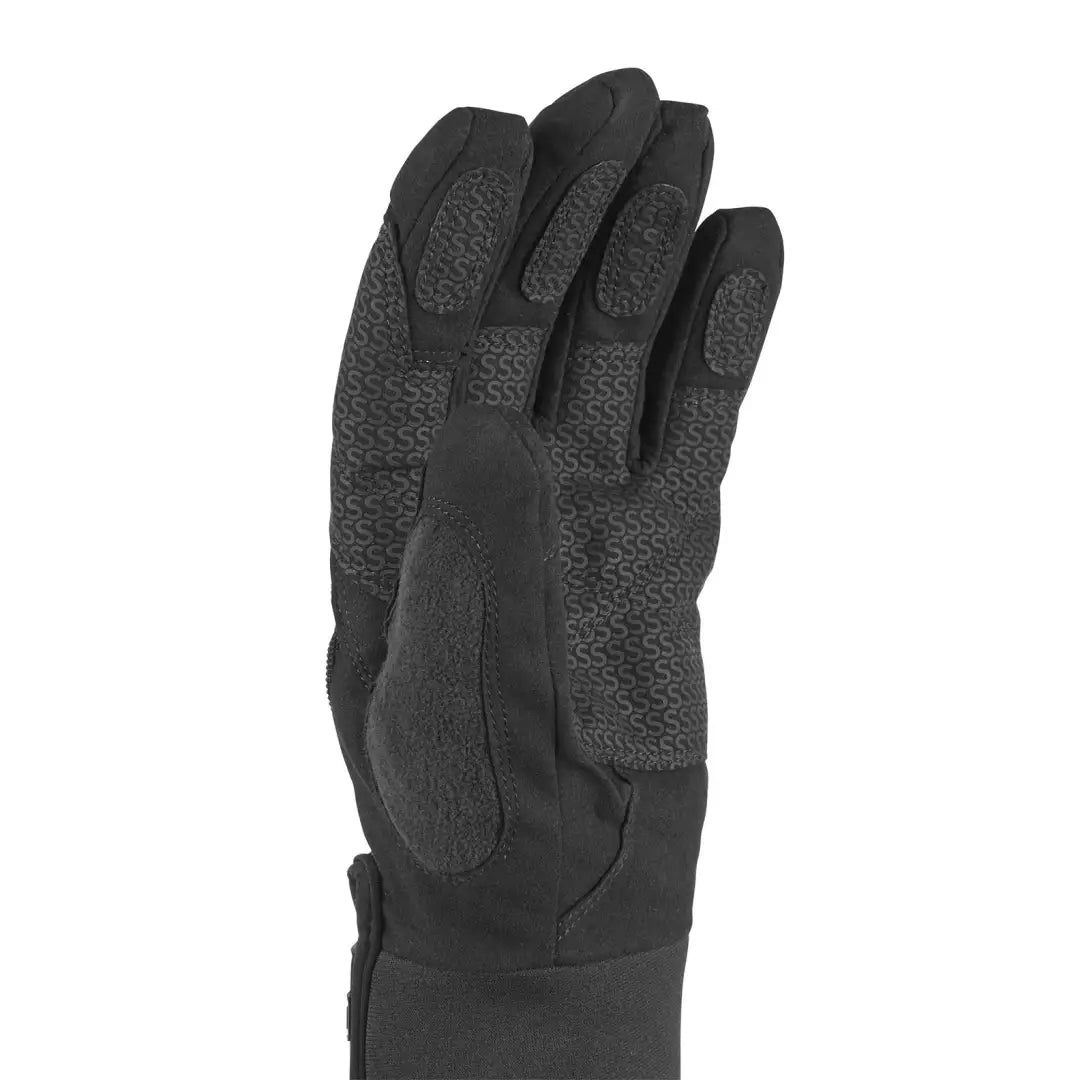 Black Sealskinz Harling Glove with textured grip, perfect for outdoors and hunting adventures