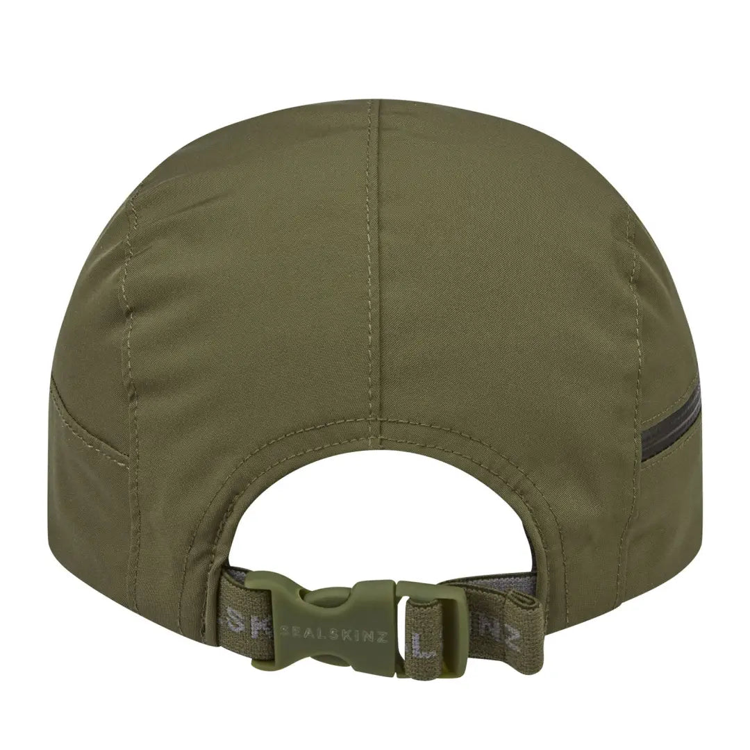 Olive green baseball cap with buckle clip closure from Sealskinz Mulbarton collection