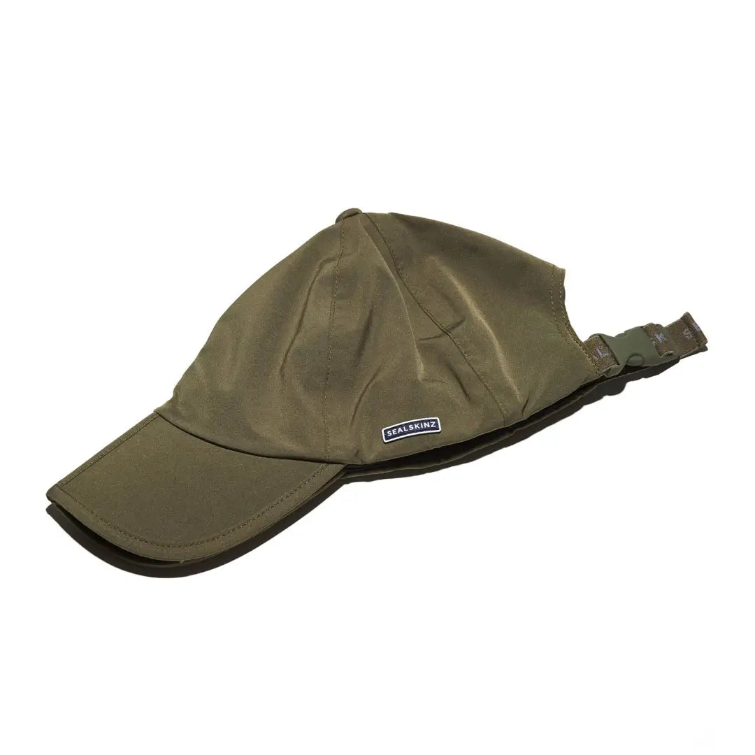 Olive green Sealskinz Salle Cap with adjustable strap for ultimate style and comfort